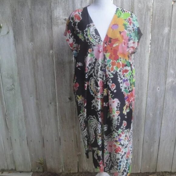 Lauren Ralph Lauren V-Neck Dopamine Colorful Floral Paisley Print Dress 12 - Picture 1 of 4